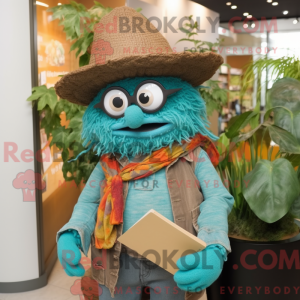 Turquoise Scarecrow mascot...