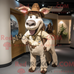 Tan æsel maskot kostume...
