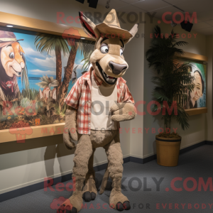 Tan Donkey-maskotdraktfigur...