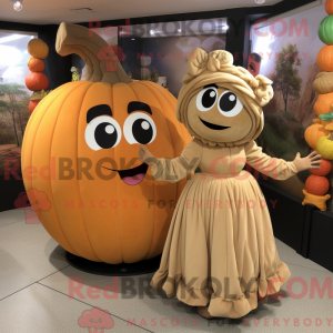 Tan Pumpkin maskot...