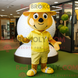 Gold Golf Ball maskot...