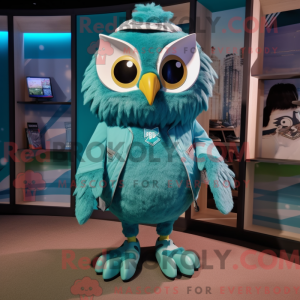 Teal Owl-mascottekostuum...