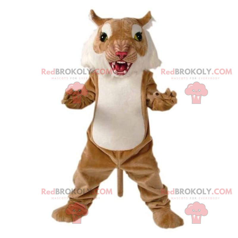 Big brown and white cat mascot - Redbrokoly.com