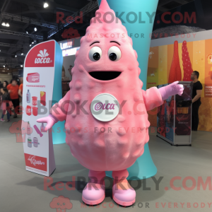 Pink Ceviche maskot kostume...