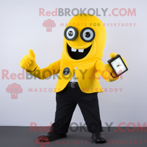 Gul Octopus maskot kostyme...
