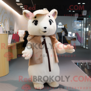 Beige Hermelin maskot...