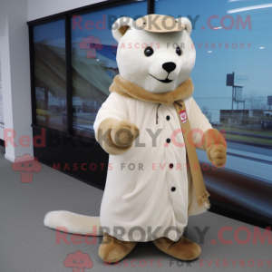 Mascotte d hermine beige...