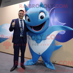 Blue Manta Ray maskot...