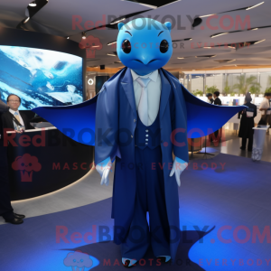 Blue Manta Ray mascot...