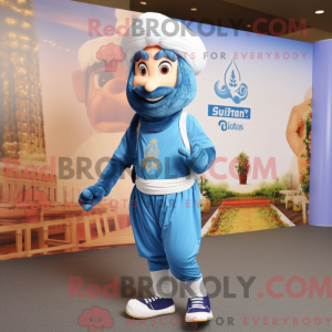 Personaggio mascotte blu...