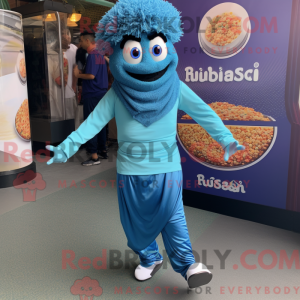 Personaggio mascotte blu...