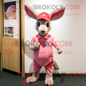 Pink Kangaroo mascot...