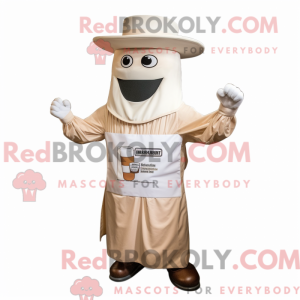Béžová postava maskota Bbq...
