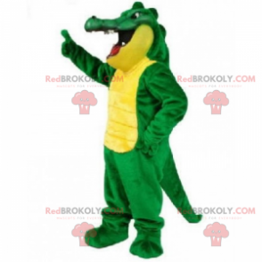 Mascotte de grand crocodile vert et jaune - Redbrokoly.com