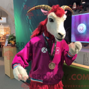 Magenta geit maskot drakt...