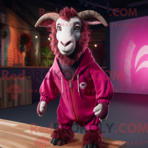 Magenta Goat mascot costume...