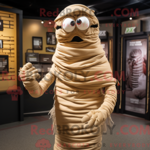 Tan Mummy maskot drakt...