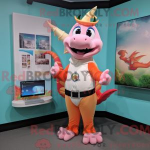 Peach Dragon Maskottchen...