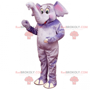 Stor lilla elefant maskot - Redbrokoly.com