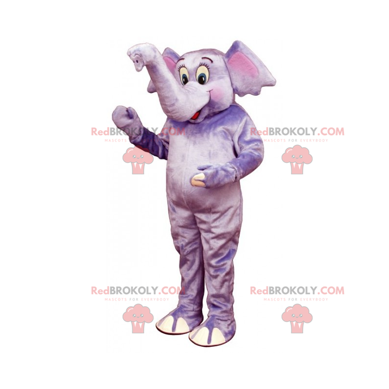 Mascotte de grand éléphant violet - Redbrokoly.com