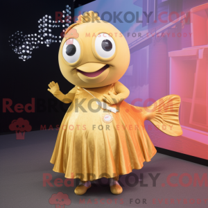 Guld laks maskot kostume...
