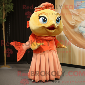 Guld laks maskot kostume...