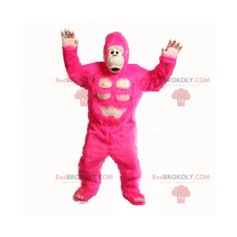 Grande mascote de gorila rosa - Redbrokoly.com Grande mascote de gorila rosa - Redbrokoly.com
