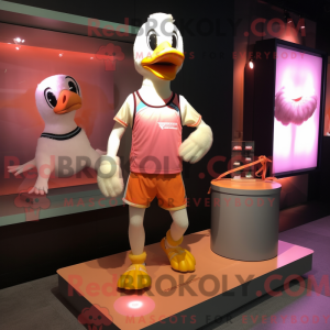 Peach Goose mascot costume...