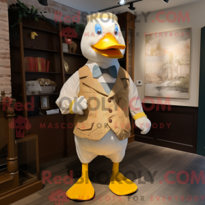 Cream Duck maskot kostume...