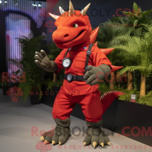 Rød Stegosaurus...