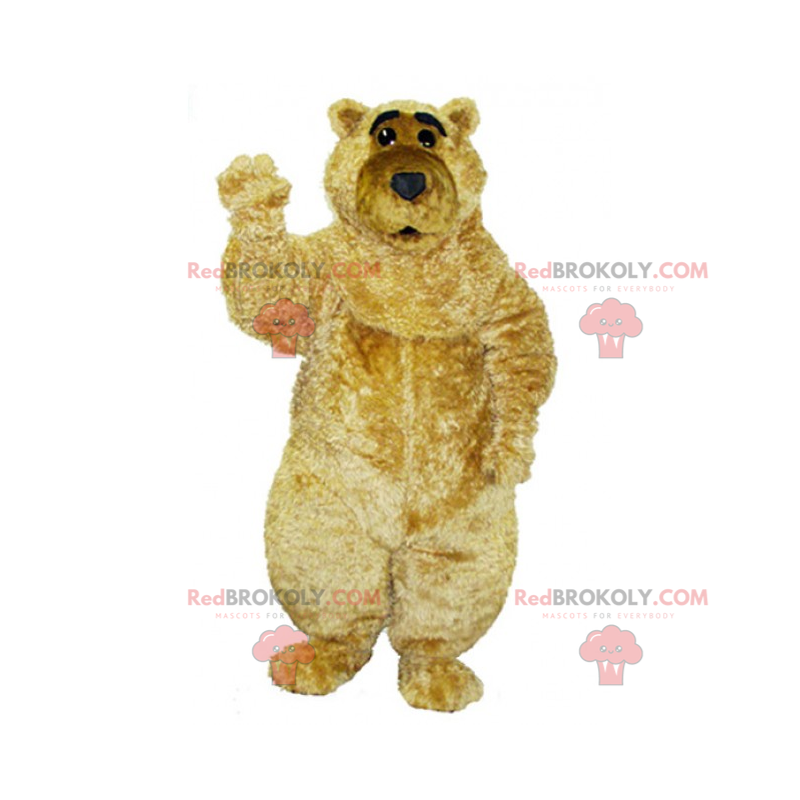 Maskott stor beige og myk bjørn - Redbrokoly.com