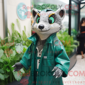 Grøn Civet maskot kostume...