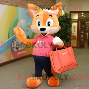 Peach Fox mascottekostuum...