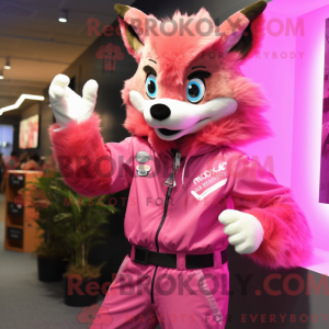 Pink Fox-maskotdraktfigur...