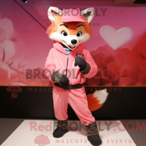 Pink Fox maskot kostume...