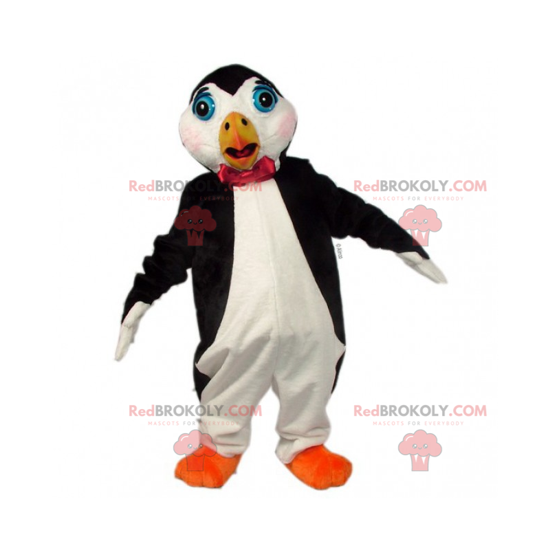 Grote pinguïn mascotte met vlinderdas - Redbrokoly.com