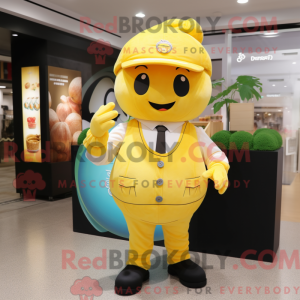 Gul Abrikos maskot kostume...