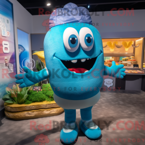 Cyan Burgers Maskottchen...