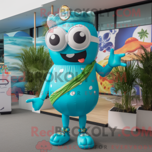 Cyan Burgers Maskottchen...