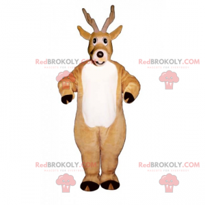 Grande mascote de rena com barriga branca - Redbrokoly.com