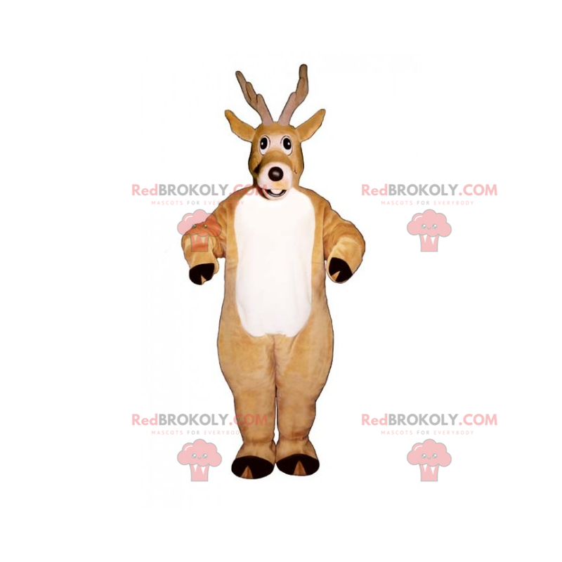 Mascota de reno grande con barriga blanca - Redbrokoly.com