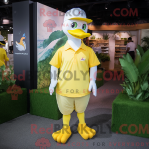 Gul svane maskot kostume...