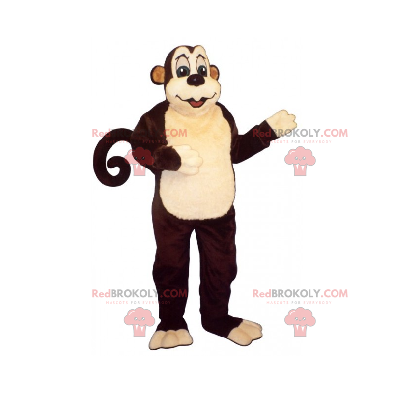 Grande mascotte scimmia con una coda rotonda - Redbrokoly.com