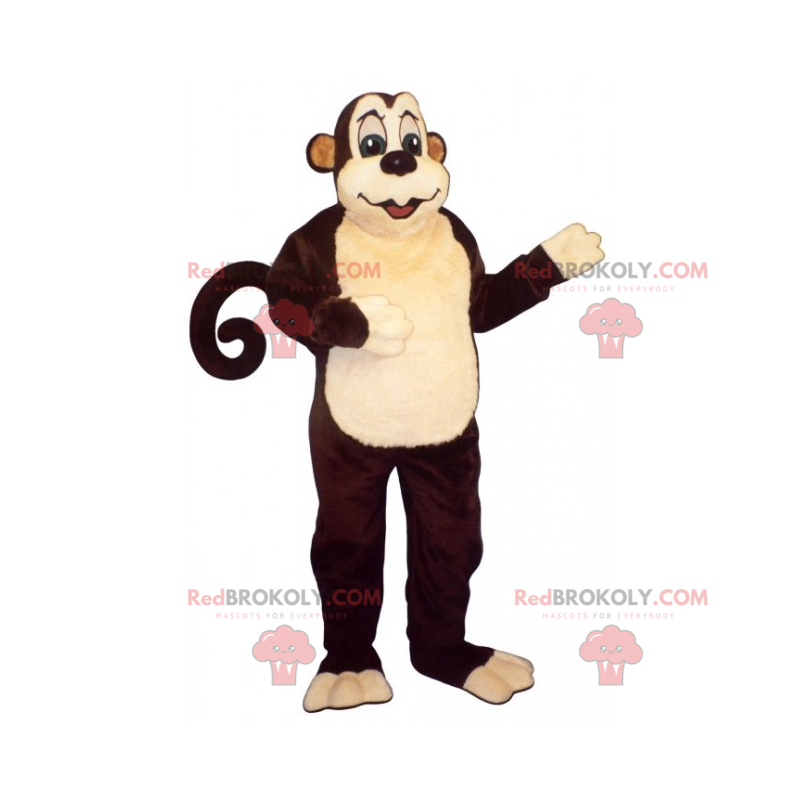 Stor abe maskot med en rund hale - Redbrokoly.com