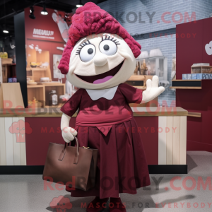 Maroon Aglet maskot kostume...