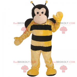 Großes Bienenmaskottchen mit schwarzen Flügeln - Redbrokoly.com