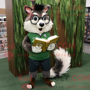 Olive Skunk mascot costume...