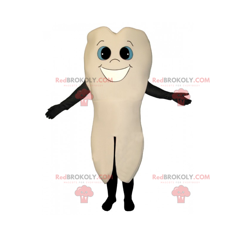 Mascotte de grande dent avec sourire - Redbrokoly.com