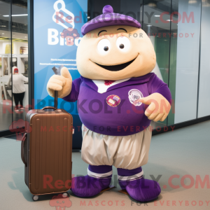 Purple Rugby Ball mascot...