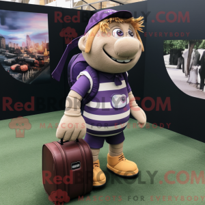 Purple Rugby Ball mascot...